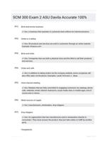 SCM 300 Exam 2 ASU Davila Accurate 100%