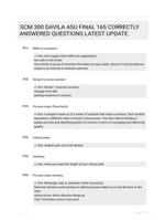 SCM 300 DAVILA ASU FINAL 165 CORRECTLY ANSWERED QUESTIONS LATEST UPDATE
