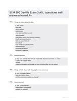 SCM 300 Davilla Exam 3 ASU questions well answered rated A+