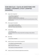 SCM 300 Exam 1 Davila 44 QUESTIONS AND CORRECT ANSWERS LATEST (VERIFIED ANSWERS)