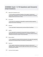 SCM300: Exam 1 (118 Questions and Answers) Great Solutions