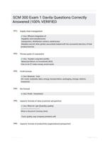 SCM 300 Exam 1 Davila Questions Correctly  Answered |100% VERIFIED
