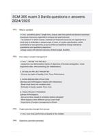 SCM 300 exam 3 Davila questions n answers 2024/2025