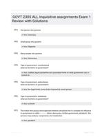 GOVT 2305 ALL Inquisitive assignments Exam 1 Review with Solutions