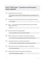 GOVT 2305 Exam 1 Questions and Answers Latest updated