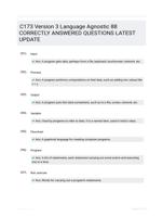 C173 Version 3 Language Agnostic 88 CORRECTLY ANSWERED QUESTIONS LATEST UPDATE