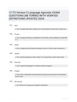 C173 Version 3 Language Agnostic EXAM QUESTIONS (88 TERMS) WITH VERIFIED DEFINITIONS UPDATED 2024