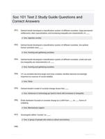 Soc 101 Test 2 Study Guide Questions and Correct Answers