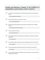 Health and Wellness- Chapter 15 56 CORRECTLY ANSWERED QUESTIONS LATEST UPDATE