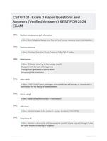 CSTU 101- Exam 3 Paper Questions and  Answers (Verified  Answers) BEST FOR 2024  EXAM
