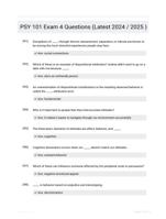 PSY 101 Exam 4 Questions (Latest 2024 / 2025 )