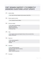 CSET SPANISH SUBTEST V 79 CORRECTLY ANSWERED QUESTIONS LATEST UPDATE