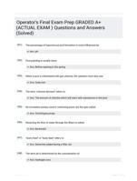 Operator's Final Exam Prep GRADED A+ (ACTUAL EXAM ) Questions and Answers (Solved)