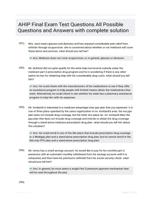 AHIP Final Exam Test Questions All Possible Questions and Answers with complete solution