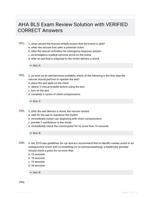 AHA BLS Exam Review Solution with VERIFIED CORRECT Answers