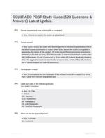 COLORADO POST Study Guide (520 Questions & Answers) Latest Update.
