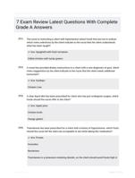 7 Exam Review Latest Questions With Complete Grade A Answers