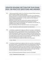 UPDATED READING SECTION FOR TEAS EXAM 2024 156 PRACTICE QUESTIONS AND ANSWER