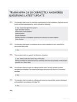 TFM10 NFPA 24 38 CORRECTLY ANSWERED QUESTIONS LATEST UPDATE