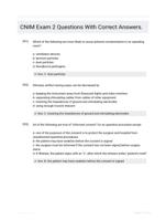 CNIM Exam 2 Questions With Correct Answers.