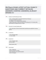 RN Pharm EXAM LATEST  ACTUAL EXAM 51  QUESTIONS AND CORRECT DETAILED ANSWERS  (VERIFIED ANSWERS) |ALREADY GRADED A+