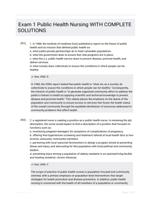 Exam 1 Public Health Nursing WITH COMPLETE SOLUTIONS