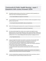 Community & Public Health Nursing - exam 1 Questions with correct Answers 2024