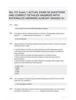 Bio 191 Exam 1 ACTUAL EXAM 30 QUESTIONS AND CORRECT DETAILED ANSWERS WITH RATIONALES ANSWERS ALREADY GRADED A+