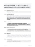 ASU SCM 300 FINAL EXAM DAVILA Actual Questions and Answers with complete solution