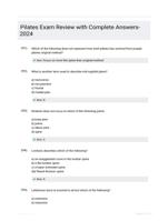 Pilates Exam Review with Complete Answers- 2024