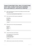 Pilates EXAM PREP 2024 | REAL 53 QUESTIONS WITH 100% CORRECT DETAILED ANSWERS WITH RATIONALES | UPDATED & VERIFIED