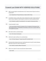 Funeral Law EXAM WITH VERIFIED SOLUTIONS