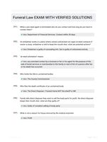 Funeral Law EXAM WITH VERIFIED SOLUTIONS