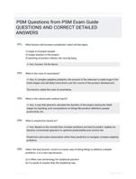 PSM Questions from PSM Exam Guide QUESTIONS AND CORRECT  DETAILED ANSWERS