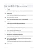 Final Exam 2023 with Correct Answers