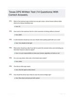 Texas DPS Written Test |14 Questions| With Correct Answers.