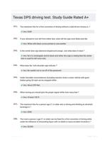 Texas DPS driving test. Study Guide Rated A+