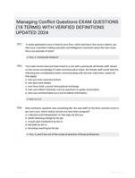Managing Conflict Questions EXAM QUESTIONS (18 TERMS) WITH VERIFIED DEFINITIONS UPDATED 2024