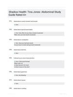 Shadow Health- Tina Jones- Abdominal Study Guide Rated A+