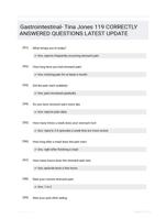 Gastrointestinal- Tina Jones 119 CORRECTLY ANSWERED QUESTIONS LATEST UPDATE