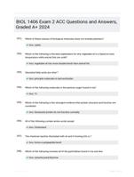 BIOL 1406 Exam 2 ACC Questions and Answers, Graded A+ 2024