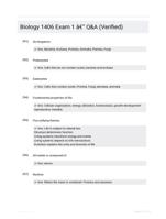 Biology 1406 Exam 1 - Q&A (Verified)