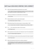 EMT Exam 2024/2025   VERIFIED 100% CORRECT