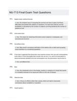 NU-713 Final Exam Test Questions