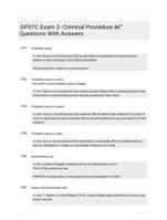 GPSTC Exam 2- Criminal Procedure - Questions With Answers