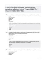 Exam questions complete Questions with complete solutions Latest Version 2024( A+ GRADED 100% VERIFIED).