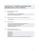 BIO254 Exam 1  VERIFIED QUESTIONS AND  ANSWERS 2024 LATEST  VERSION