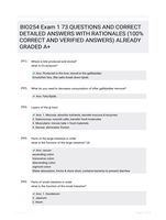 BIO254 Exam 1  73 QUESTIONS AND CORRECT DETAILED ANSWERS WITH RATIONALES (100% CORRECT AND VERIFIED ANSWERS) ALREADY GRADED A+