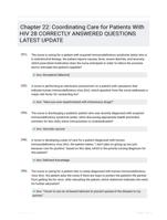 Chapter 22: Coordinating Care for Patients With HIV 28 CORRECTLY ANSWERED QUESTIONS LATEST UPDATE
