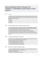 Musculoskeletal NCLEX Questions 35 CORRECTLY ANSWERED QUESTIONS LATEST UPDATE